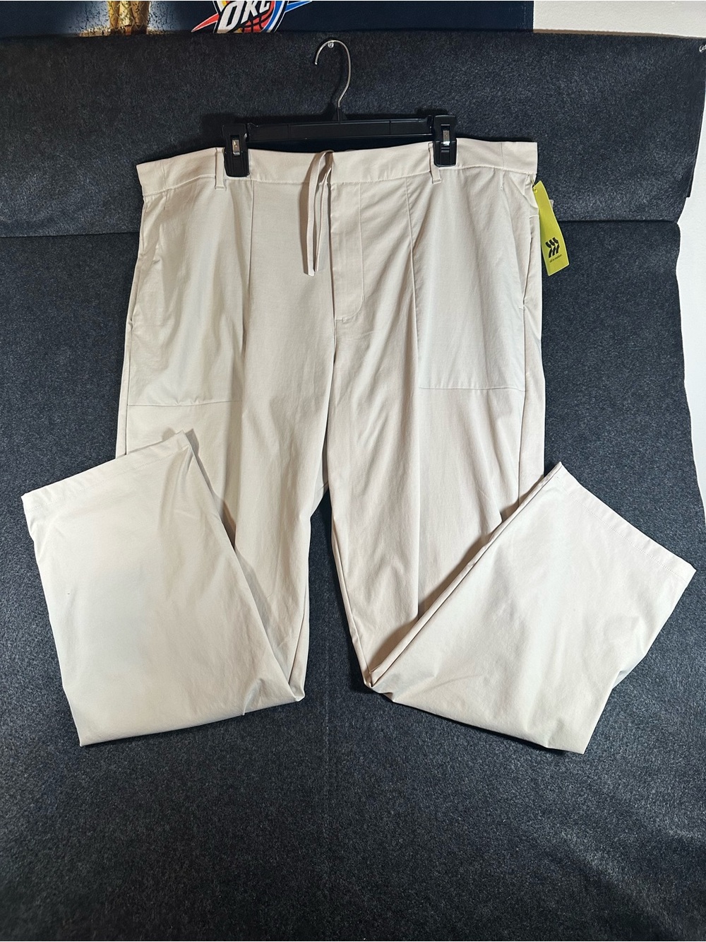 All In Motion Men's 360 Lifestyle Trouser Pants Stone Beige 42x30 Drawstring
